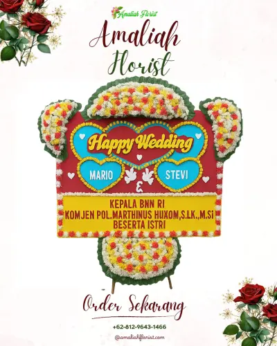 Karangan Papan Bunga Pernikahan di Lebakgede